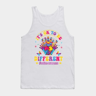 It's Ok To Be Different Autism Awareness Puzzle Pieces Tank Top